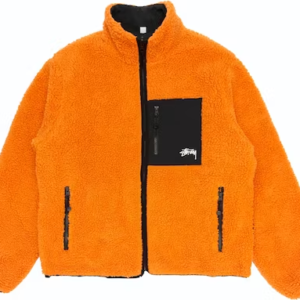 Stussy 8 Ball Sherpa Reversible Jacket – Orange