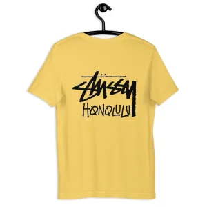 STUSSY HONOLULU UNISEX T-SHIRT YELLOW