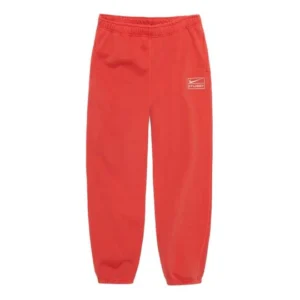 Nike x Stussy Pigment Dyed Sweatpants 'Habanero Red'