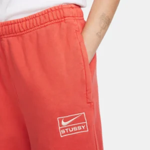 Nike x Stussy Pigment Dyed Sweatpants 'Habanero Red'